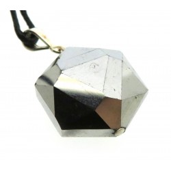 Silver Aura Hexagon Crystal Pendant